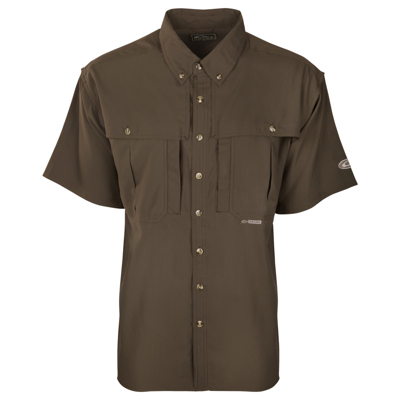 Drake Flyweight Wingshooter's Short Sleeve Shirt in Olive Color
